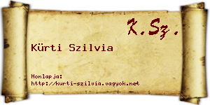 Kürti Szilvia névjegykártya