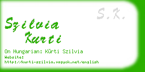 szilvia kurti business card